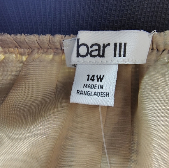 bar III Milan Camel Black Plaid Pencil Skirt 14W - Picture 9 of 12